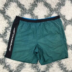 Vintage Speedo Men's Green Swim Trunks With Liner Size Large